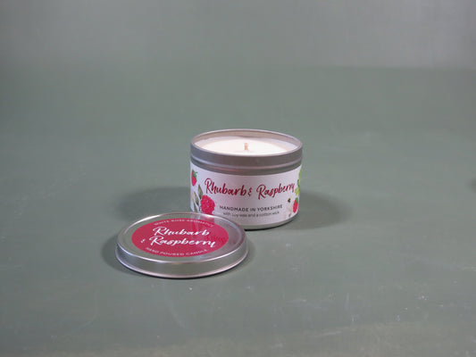 Rhubarb And Raspberry Large Tin Candle